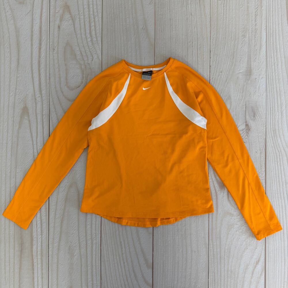 Nike Sphere Dry Long Sleeve Activewear Womens Size M (8-10) Yellow White